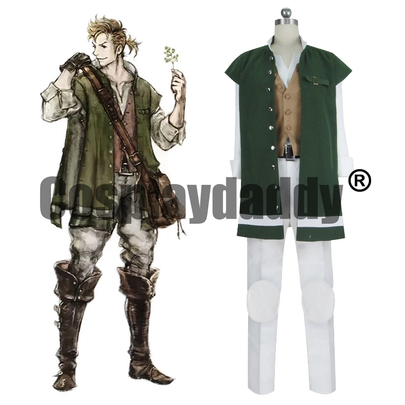 

Octopath Traveler Riverlands Clearbrook Apothecary Alfyn Greengrass Uniform Outfit Game Cosplay Costume S002