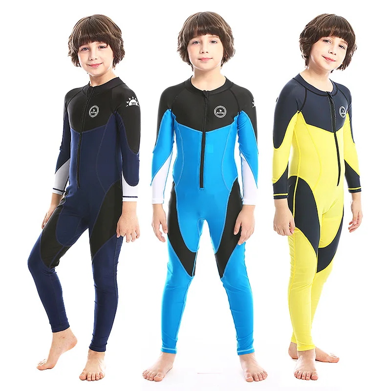Children Scuba Nylon Water Sport WetSuits UV Protection Full Body Long Sleeve One Piece Snokeling Neoprene Diving Surfing Suit