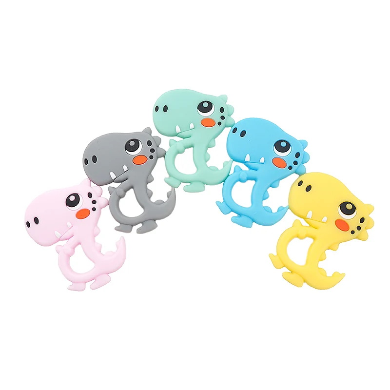 

Chenkai 10PCS BPA Free Silicone Dinosaur Teether Baby Teething Toy DIY Infant/Toddler Soothing Nursing Teething Chain Accessory