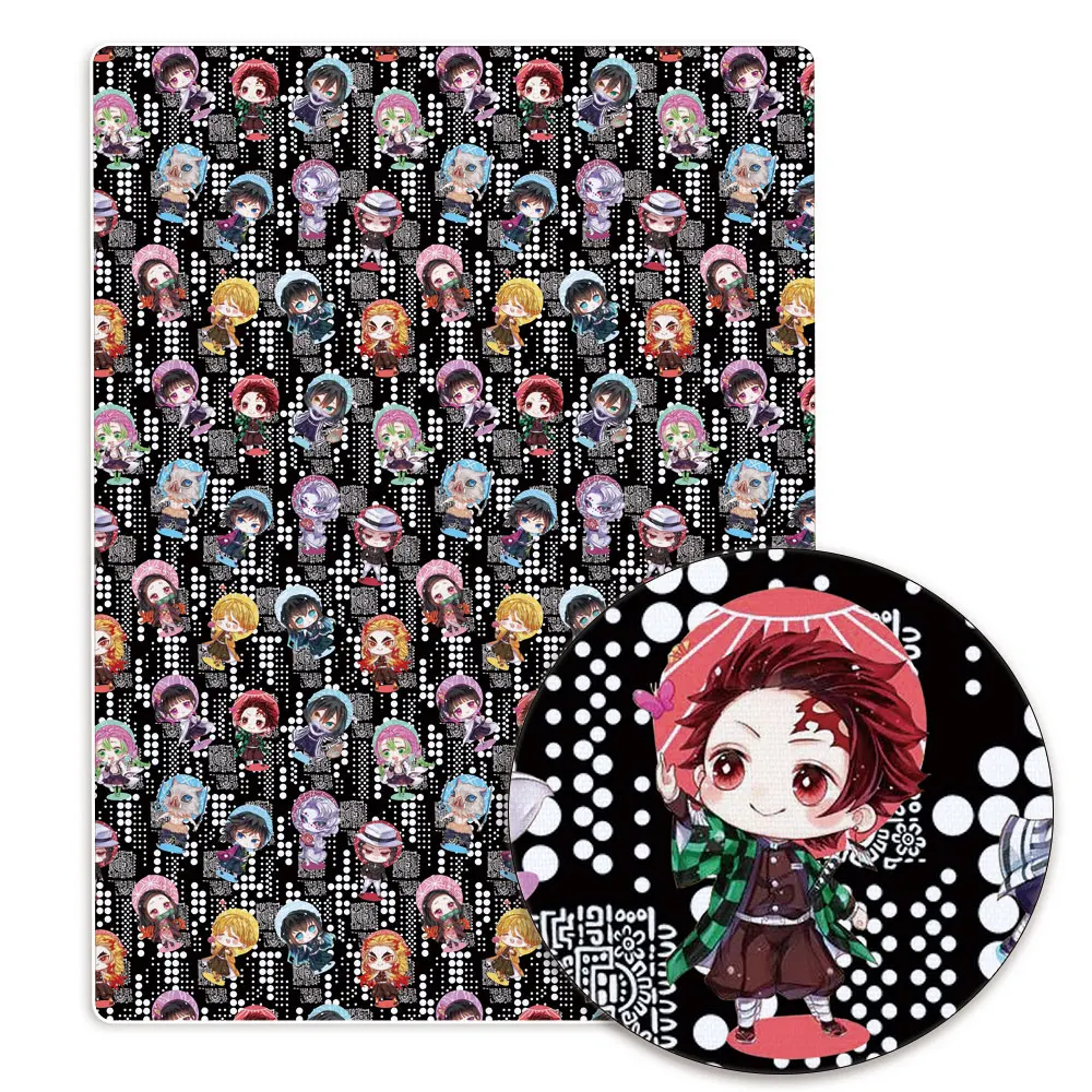 Demon Slayer characts Stof Cartoon Hot Diy 140X50Cm poliester Katoen Fabrichandmade Naaien Patchwork Bedrukte Stof Stof Anime