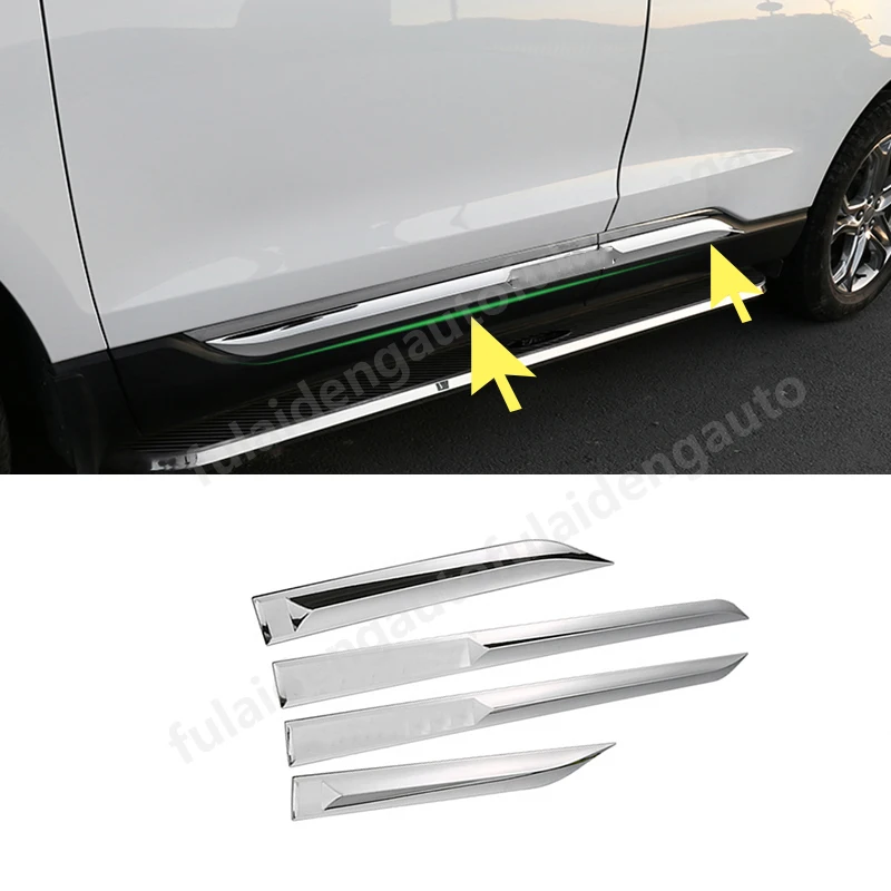 

4pcs For Ford Edge 2015-2018 ABS Chrome Car Body Door Side Molding Cover Trims Car Styling Accessories