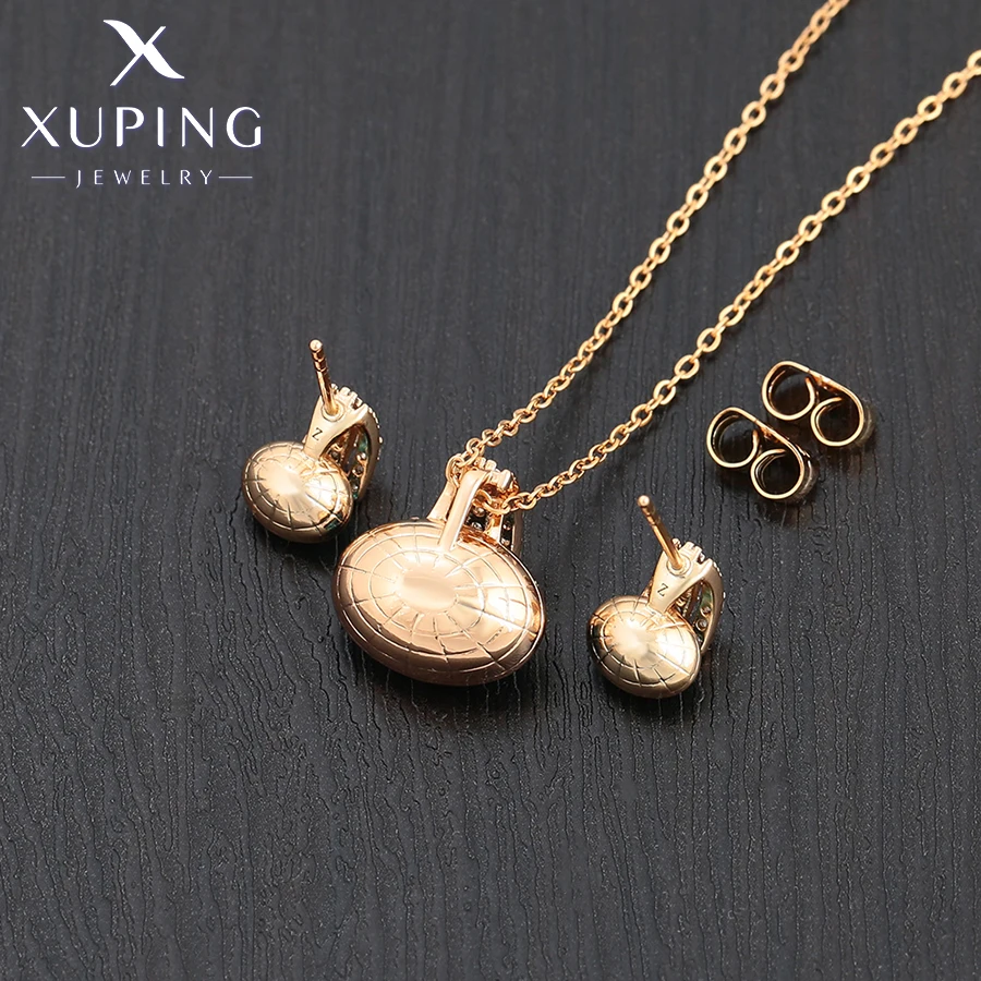 Xuping Jewelry Fashion Copper Alloy Elegant Earring Necklace Set Lovely Gold Color Charm Set for Women  Vocation Gift A00727623
