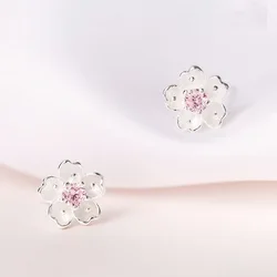 REETI New Hot Fashion 925 Sterling Silver flower Earrings for Women Girls Gift Fashion Statement Jewelry korean earrings
