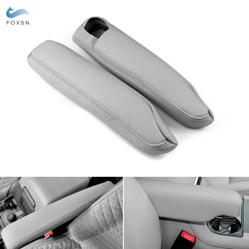 For Land Rover Discovery 3 4 04-16 For Range Rover Sport 05-13 2pcs Car Side Seat Armrest Handle Leather Cover Decor Gray