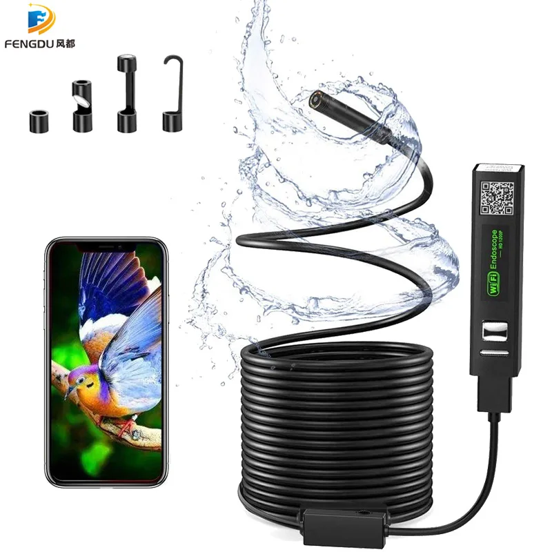 1200P WIFI Endoscope camera Waterproof IP67 HD Wireless Inspection Snake Camera Endoscope for cars Android IOS Smart Phone