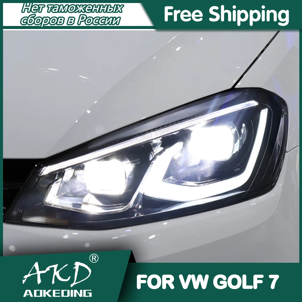 For VW Golf 7 Headlights 2013-2017 DRL Day Running Light LED Bi Xenon Bulb Fog Lights Car Accessory golf7 MK7 Head Lamp