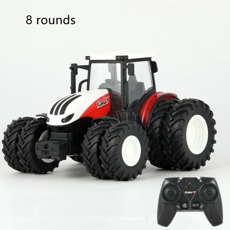 1:24 RC Landbouwtractor Trailer 2.4G Afstandsbediening Auto Vrachtwagen met LED-koplamp Boerderij Speelgoed Landbouw Simulator Kid Jongen Kerstcadeaus