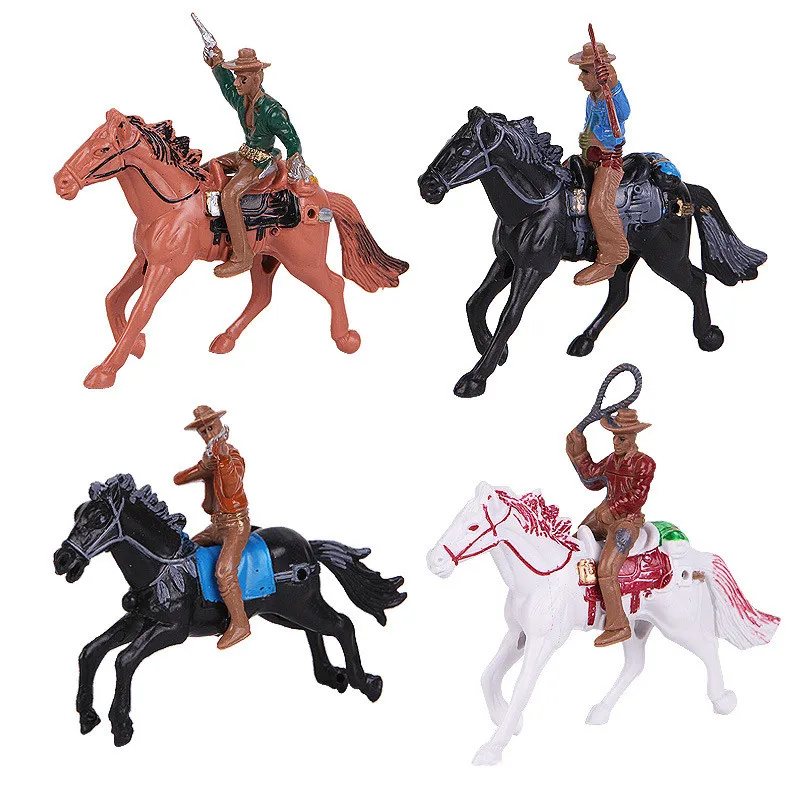 Western Cowboy Police Carriage Horses Model Plastic Toys Boys Kids Children\'s Toy Military Soldiers Set Birthday Christamas Gift