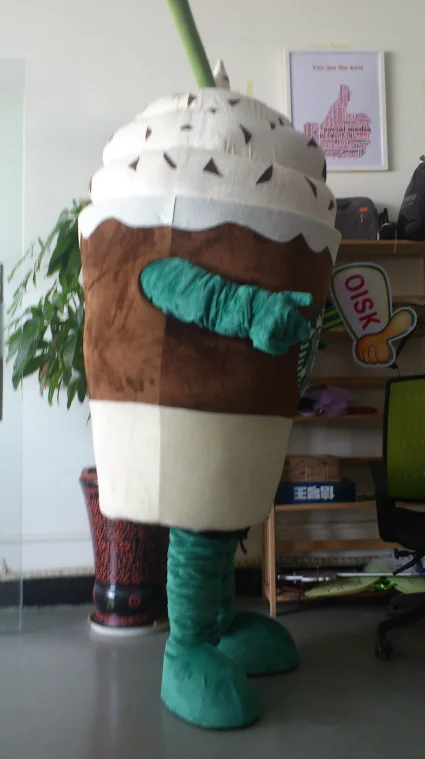 Ohlees ice cream coffee mascot costume picture is example only,do custom according to customer design