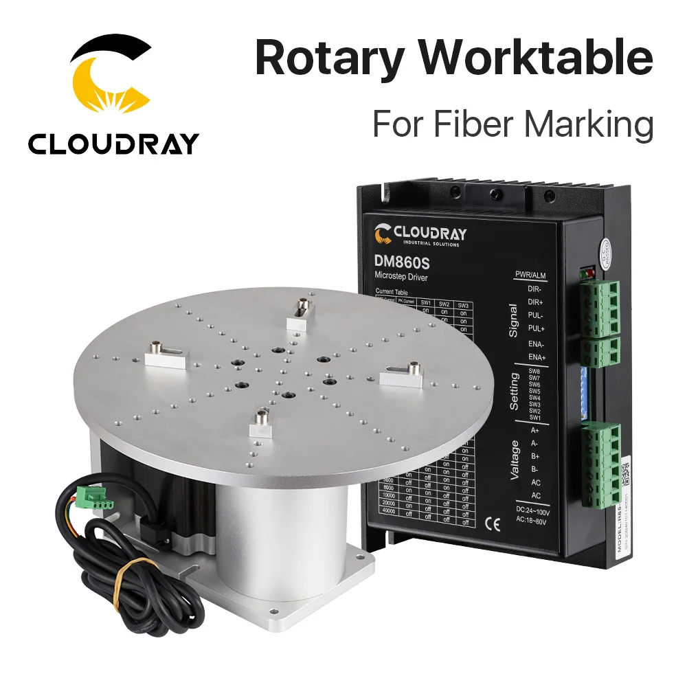 

Cloudray Rotary Worktable Diameter 300mm Working Area Rotry Device + DM860S Driver for Fiber & Co2 DIY Marking Expansion Axis