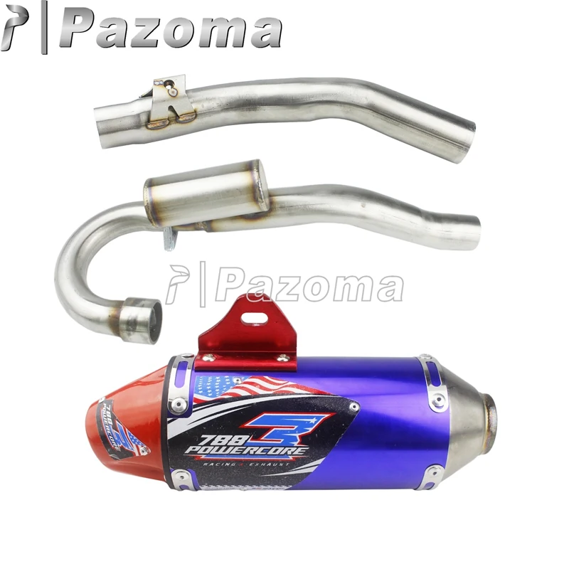 For Honda CRF Exhaust System Motocross Muffler W/ Complete Stainless Steel Exhaust Pipe Fit CRF230F CRF150F CRF 230F 150F 03-16