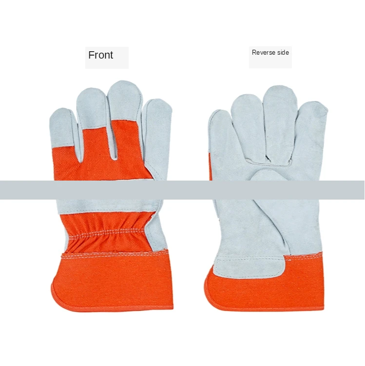 Guanti per saldatura in pelle, guanti protettivi per lavoro resistenti al calore, resistenti all'usura e ignifughi, anti-metallo