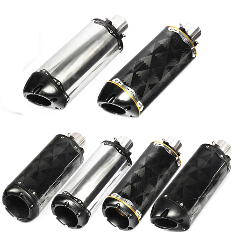 Universal Motorcycle Exhaust Pipe CNC Aluminium Alloy Carbon fiber Escape Moto USA Racing For cafe racer 1290 790 z1000 MT09