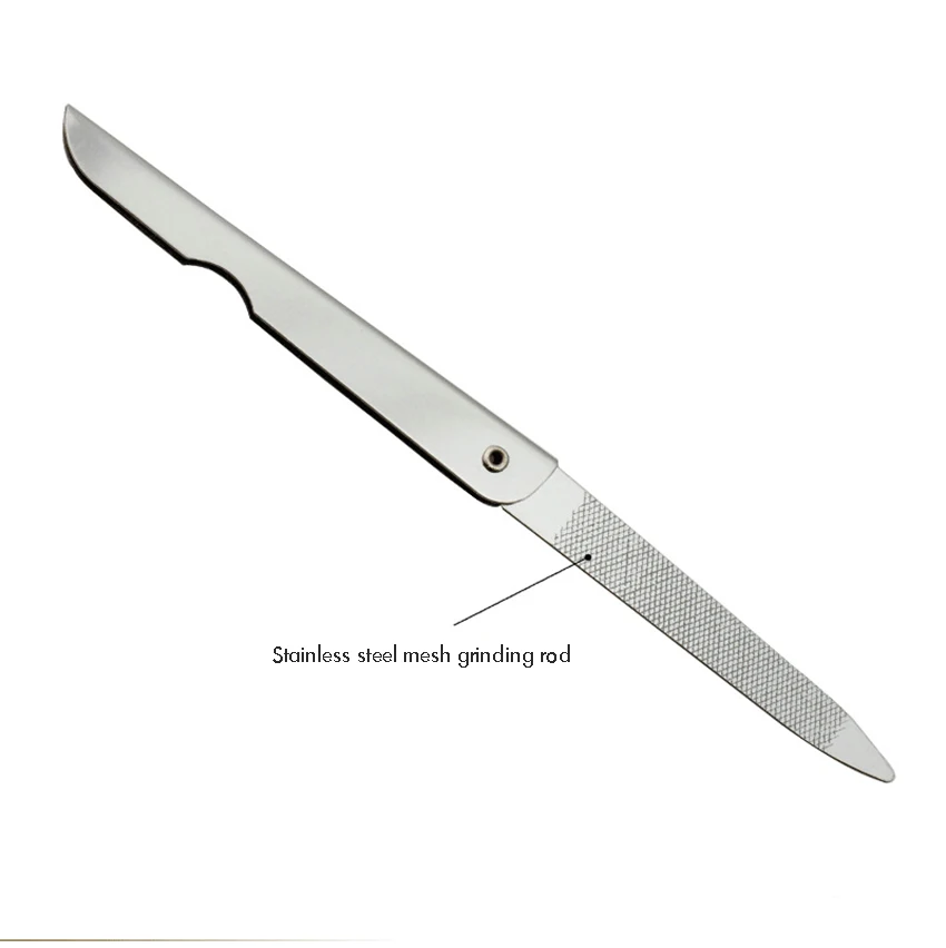 Gấp Gọn Dũa Móng Tay Cho Poly Móng Gel Kéo Dài Và Acrylic Móng Tay Đánh Bóng Bộ Đệm Thép Không Gỉ Có Thể Rửa Móng Tay Tập Tin Dụng Cụ