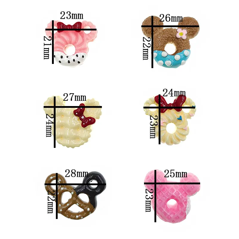 12pcs/lot  Kawaii Cute Mixed donuts foods  Flat back Resin Cabochons Scrapbooking DIY Jewelry Craft Decoration Accessories