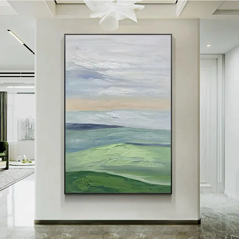 

Hand Painted Abstract Oil Painting Wall Art Landscape Picture Minimalist Modern On Canvas Decorative For Living Room No Frame