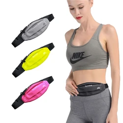 Bolsa reflectante para correr para hombre y mujer, riñonera deportiva con bolsillos, soporte para teléfono móvil, riñonera impermeable para exteriores