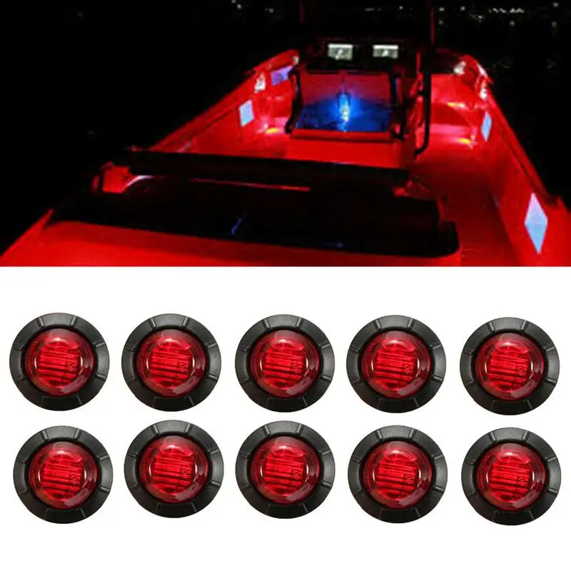 10x Red White Blue Green Amber IP68 Underwater 3/4in Standard Boat Drain Plug LED Light Brilliant Underwater Lighting