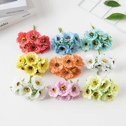 60Pcs Silk Cherry Christmas Decorations Home Stamen Mini Bouquet Wedding Diy Garland Artificial Flowers for Scrapbooking Crafts