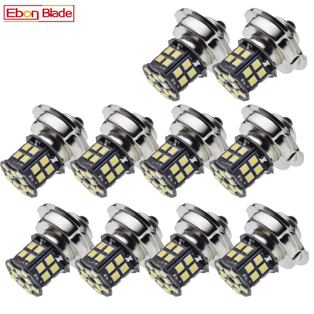 10X P26S 6V 12V Light Powerful Universal Motorcycle LED Headlight Bulb Moto Scooter Motorbike Moped ATV Front Head Lamp Headlamp