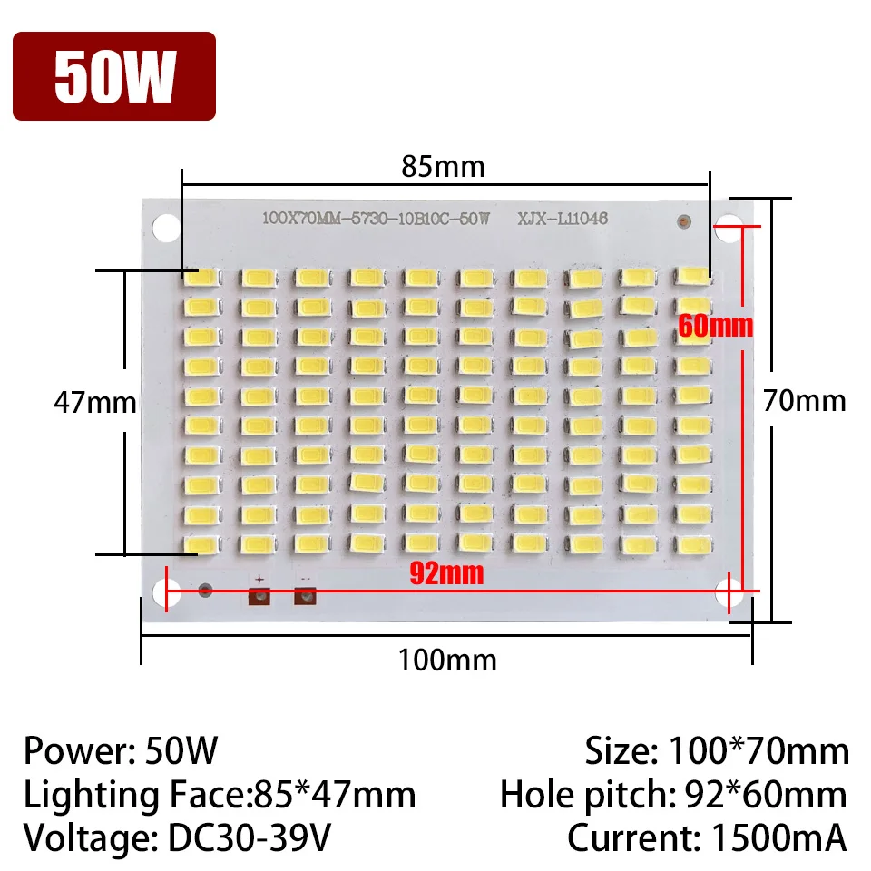 50W 100W LED SMD Chip Floodlight COB Chip SMD 5730 długa na świeże powietrze czas serwisowy DIY oświetlenie czysty/ciepły biały do reflektora