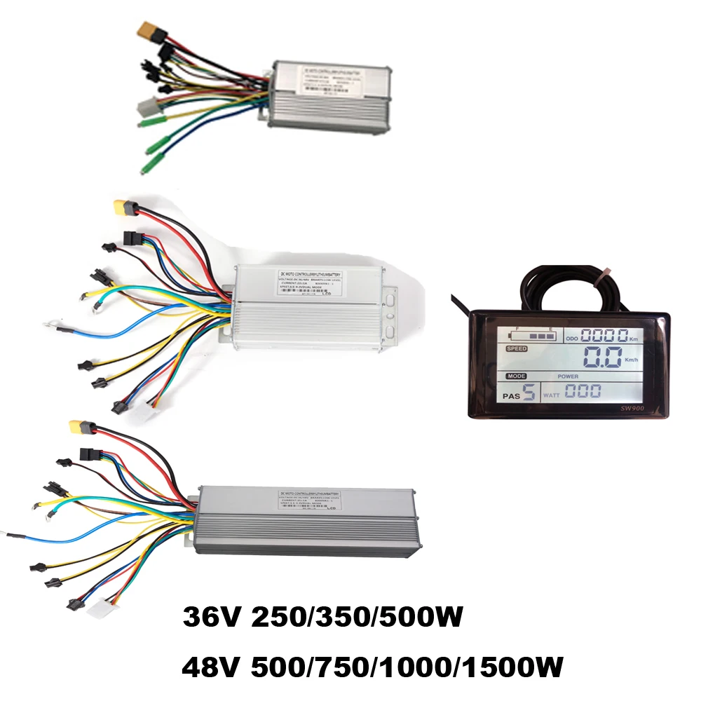 Ebike dual mode controller 36V 250/350/500W 48V 500/750/1000/1500W electric bike controller and SW900 LCD display