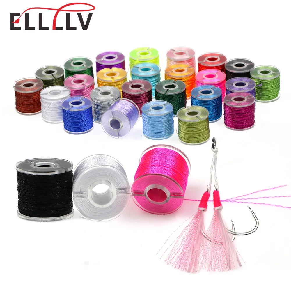 ELLLV 300D 80yards 3 Strands Binding Thread for SlowJigging Assist Hooks Large Saltwater Flies Fishing Lure Hand-knotted