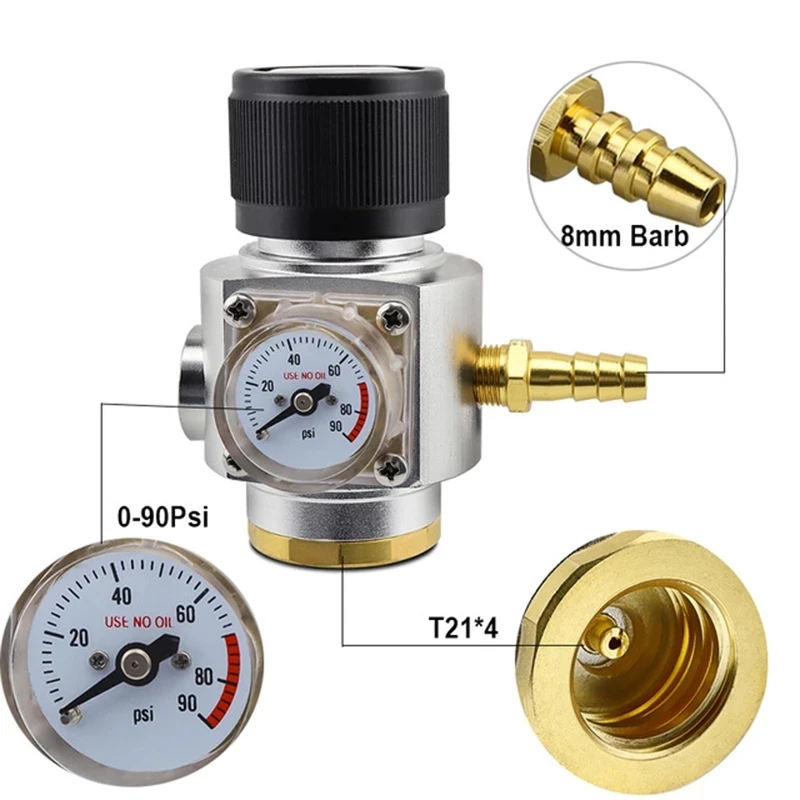 Co2 조절기가 있는 소다 실린더 Co2 병 탱크, 0.6L 고압 가스 병 자작/소다용 알루미늄 Co2 실린더