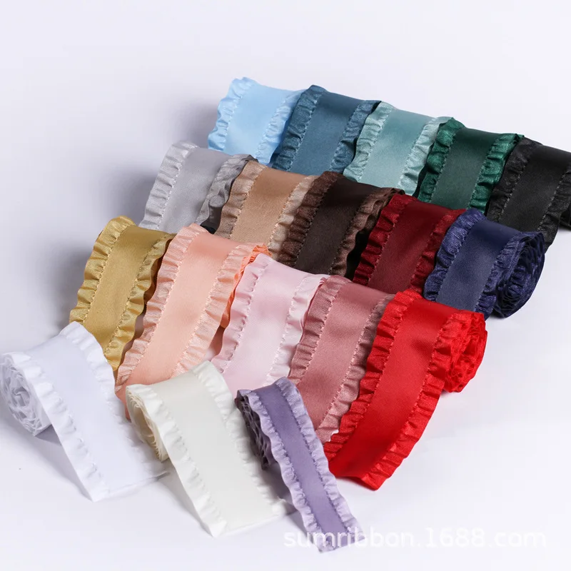 5yard/lot Polyester falbala ribbon bow hair lace clothing accessories DIY manual materials