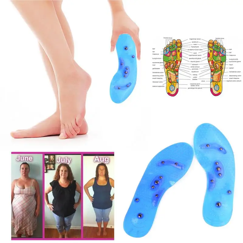 Magnetic Therapy Insoles Lose Weight Health Care Massage Insole Foot Magnetic Massage Relief Pain Therapy Acupressure T1016