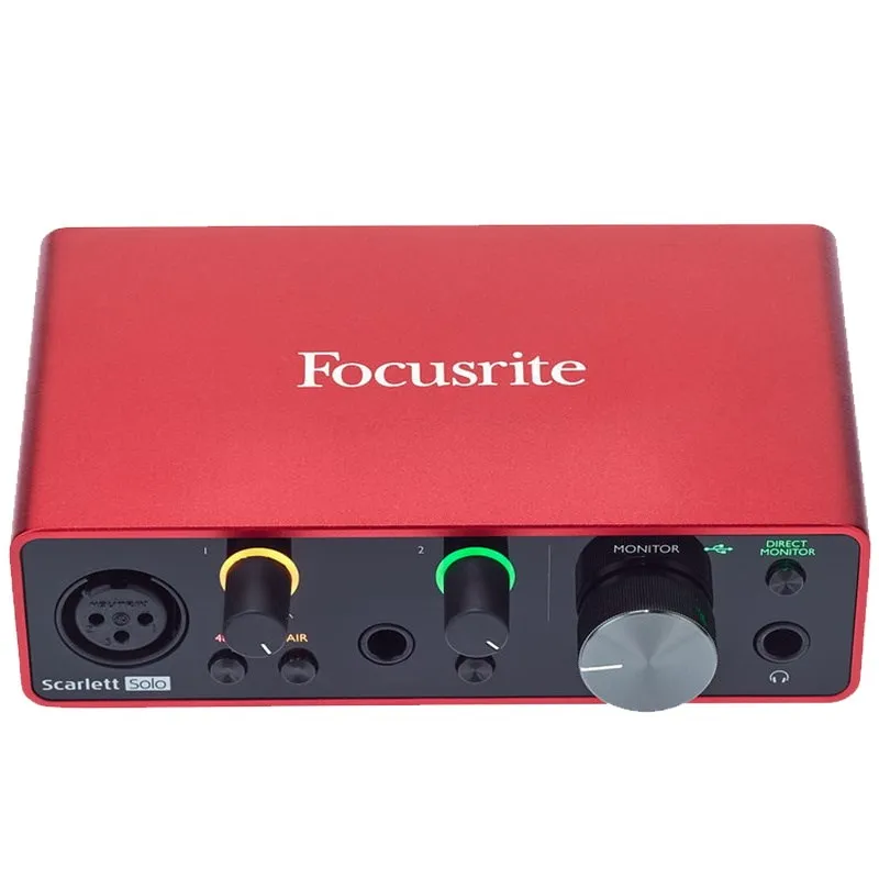 Hot Focusrite Scarlett Solo 3rd Generation Audio Interface USB Sound Card 24-bit/192kHz AD-converters for Recording Mic Preamp