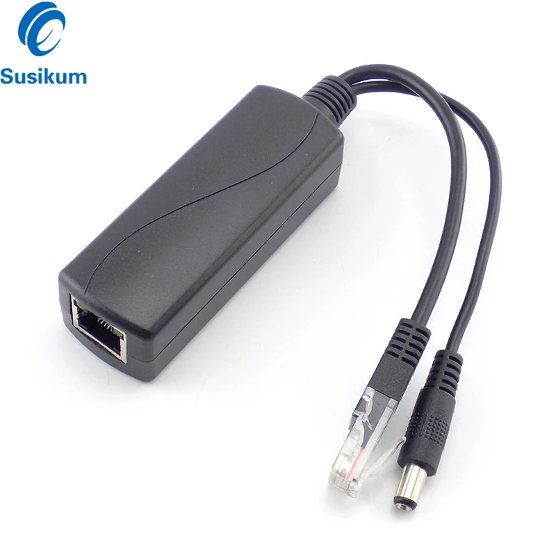 48V To 12V POE Connectors Adapter Cable POE Splitter Injector Power Supply For Security IP Camera System