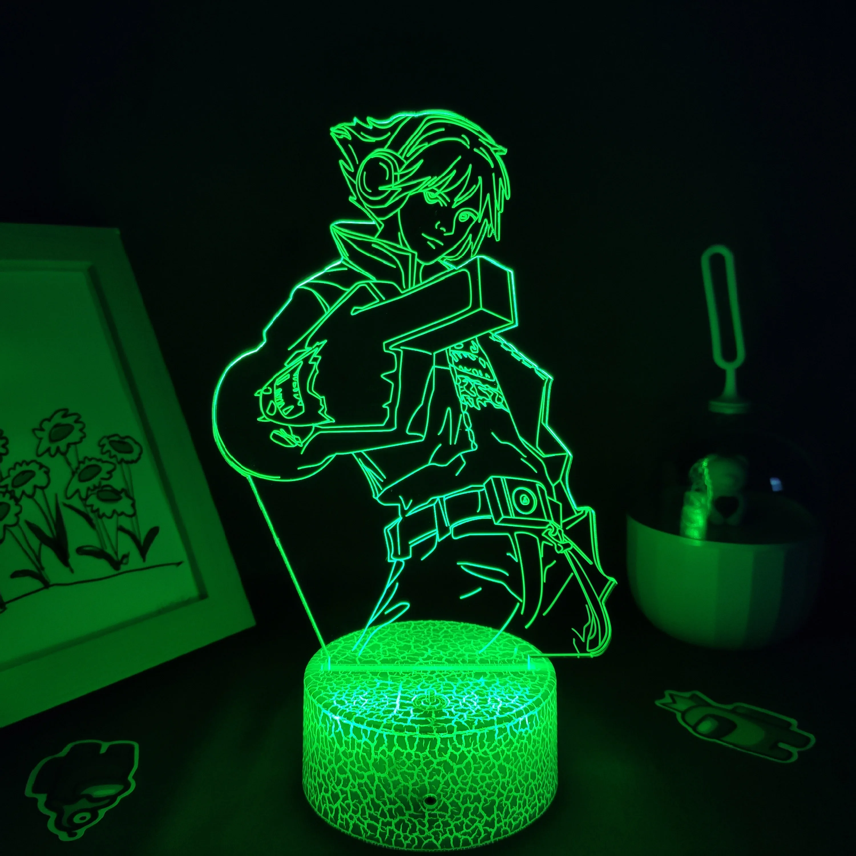 LOL Game Figure The Prodigal Explorer Ezreal Lamps 3D Led RGB Neon Night Lights Gift Room Table Colorful Decor League of Legends