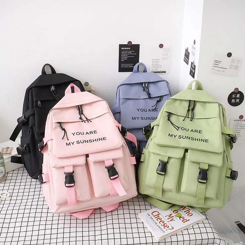 Sac à dos en toile pour ordinateur portable Harajuku pour femmes, sacs d\'école pour adolescentes, Kawaii imprimés Student, sac à dos pour enfants,