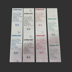 HSPOS White Garment Tag Washable Label Tag Custom Logo Garment Care Label for Label Printer