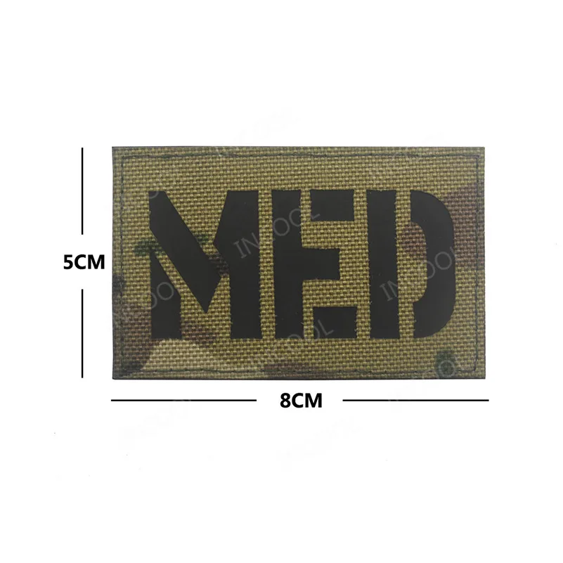 MEDIC Embroidered Patches IR Reflective MED Military Patches Tactical Combat EMT Fabric Embroidery Badges Glow In Dark