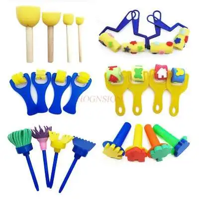 Children's drawing graffiti sponge brush seal roller roller paint teaching tool children's diy early education teaching aids