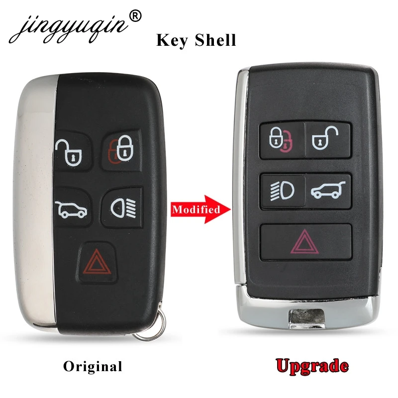 jingyuqin Upgraded Remote Key Shell Case Fob for Land Rover Range Rover LR2 LR4 fit Jaguar F-Pace F-Type XE XF XJ