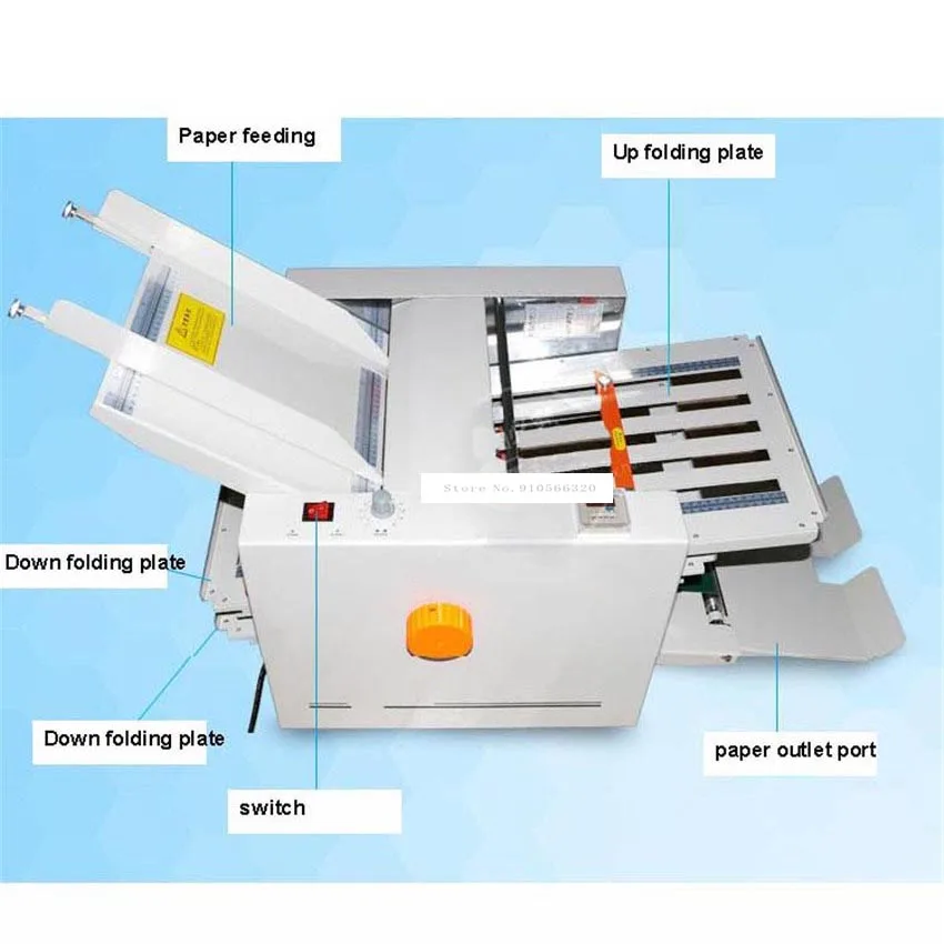 ZE-8B2/9B2 Automatic Paper Folding Machine Paper Folder 2 Folding Trays For Instructions Binding Machine Max Size 31*70/21*42cm