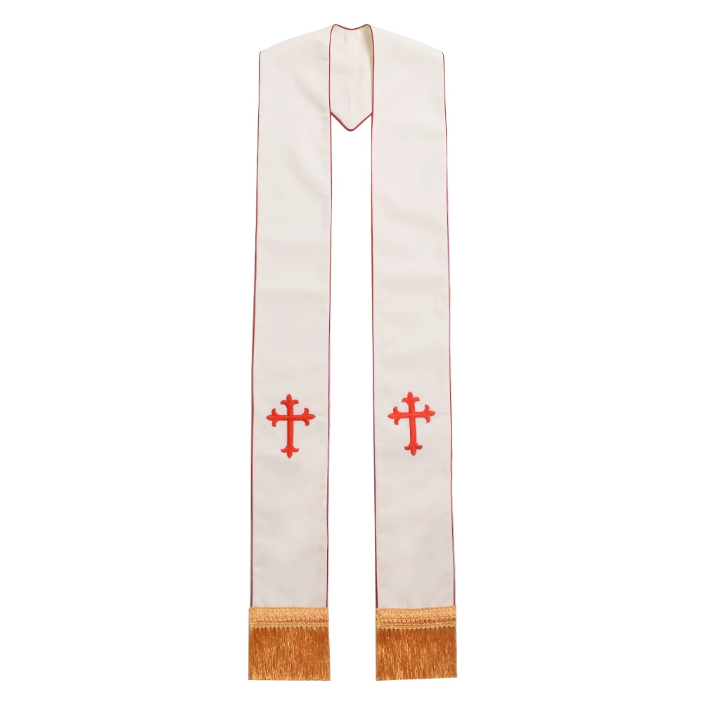 Étole de pasteur d'église pour adultes, écharpe de croix catholique, accessoires de costume de cosplay, étole de clergé, superposition unisexe