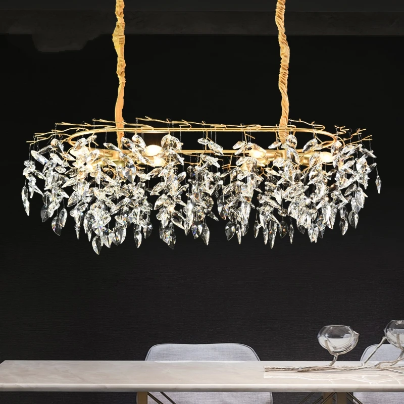 

Modern Luxury LED Crystal Chandeliers Living Room Luster Hanging Lamp Hotel Hall Indoor Decor Nordic Chandelier Indoor Lighting