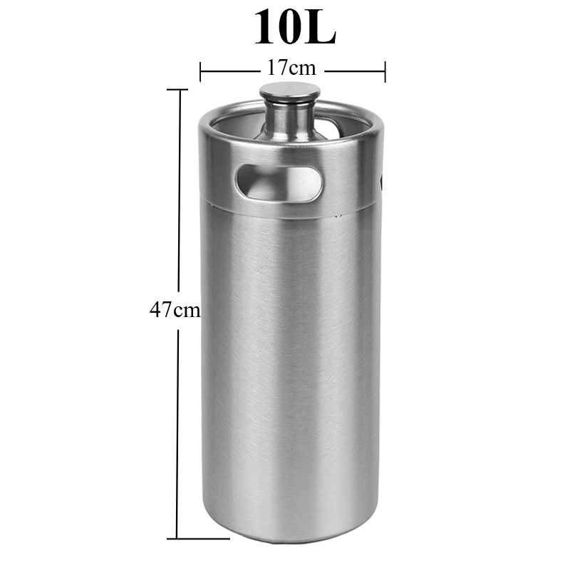 10L Mini Growler,Pressurized Beer Keg Set with 90 PSI Co2 Charger & Co2 Soda Bottle Cylinder,Homebrew Draft Beer Tap Dispenser