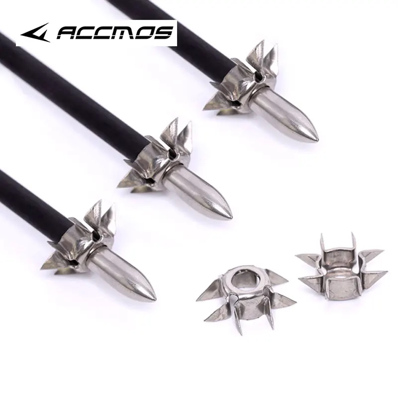 

12pcs ID 6.2mm Target Points Arrowhead Broadhead Judo Arrow Points 8 Paw Point Outdoor Practice Archery Accessories