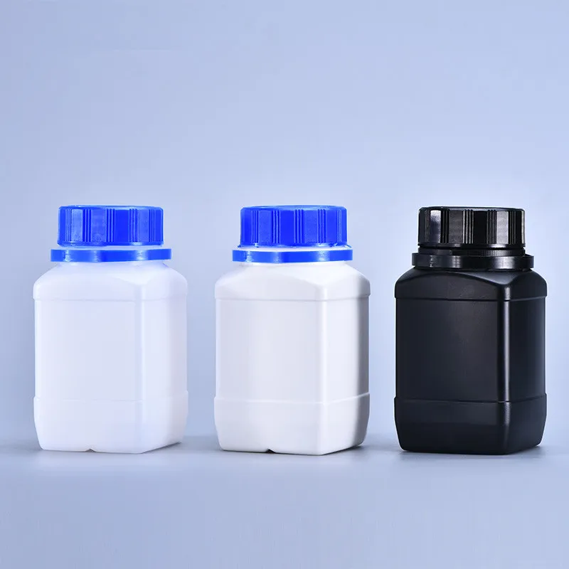 4Pcs 250ML Square Bottle Empty HDPE Material Packing Container Powder Glue Coating Refillable bottles Wide Mouth