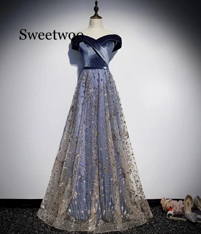 

Elegant Sequined Mesh Embroidery Pleated Long Party Dress 2020 Women Dress vestidos