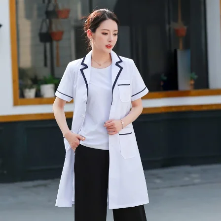 White lab clothes short/long sleeved coats beauty salon workwear section Uniforms women spa uniforms work clothing Lab coats new