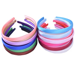 Headband coberta de cetim com fita para meninas, faixas de resina para mulheres, Hoop Band, acessórios para cabeça, 5 pçs/lote