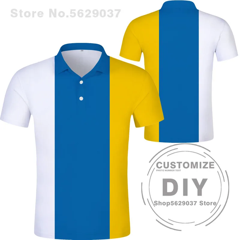 Islas Canarias Polo Shirt Free Custom Name Number  Shirt Print Logo Word Las Palmas Gran Spanish Clothing