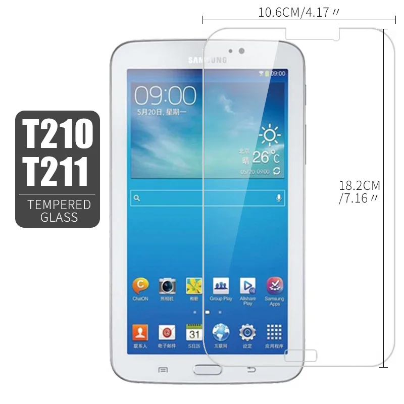 Protector de pantalla de vidrio templado para tableta, película protectora para Samsung Galaxy Tab 3, 7,0 SM-T210, SM-T211, 7,0 pulgadas, T210, T211