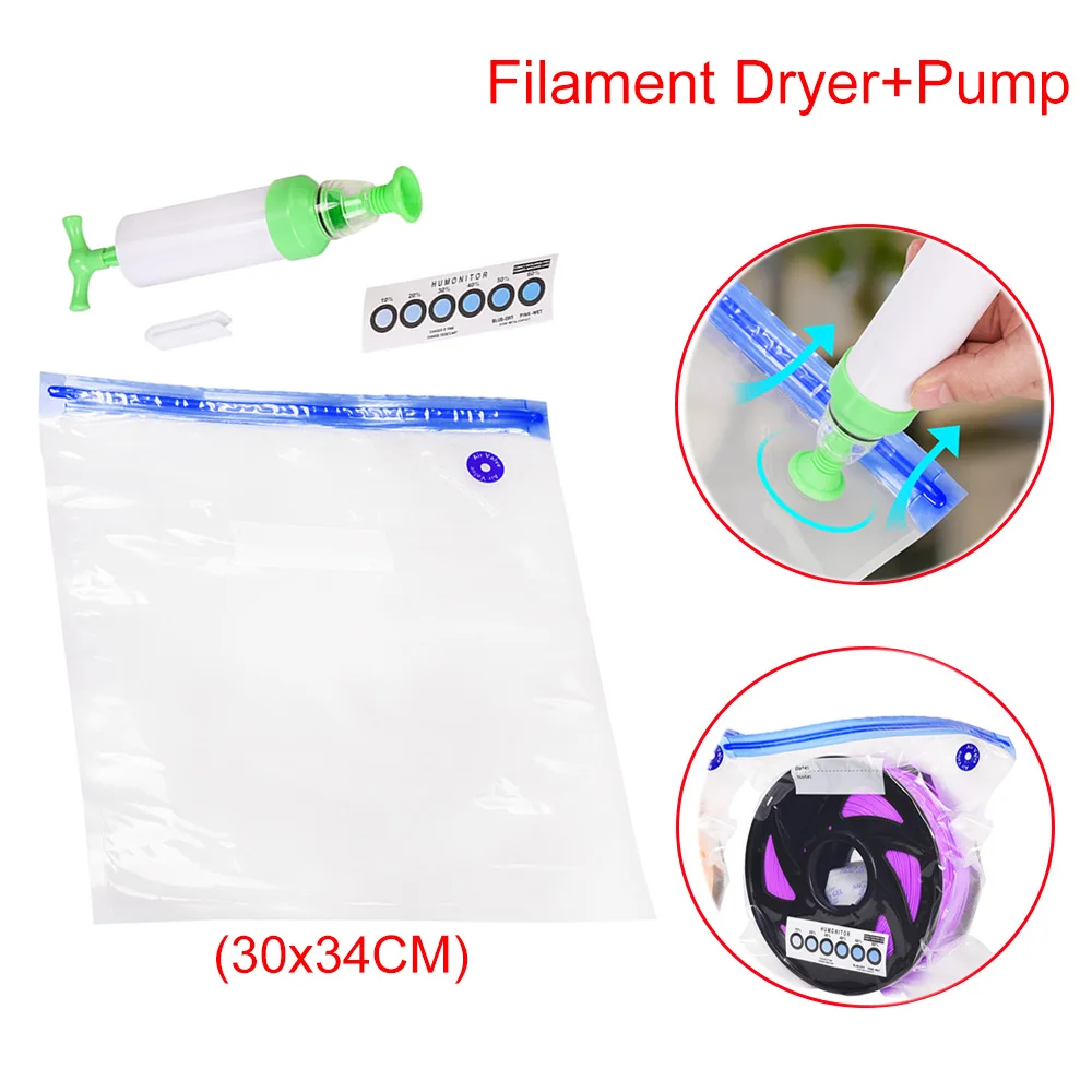 

Сушилка для наполнителя 3D, вакуумные пакеты для сушки и помпа, с защитой от сухой влажности, запчасти для PLA PETG 3D-принтера